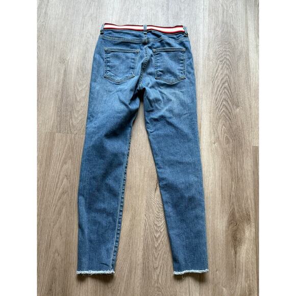 Veronica Beard Jeans, size 25/0, denim w/ red white & blue band at waist, skinny - Picture 6 of 7